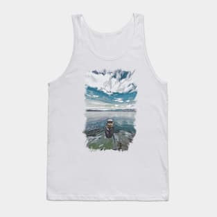 Boat on a lake Tank Top